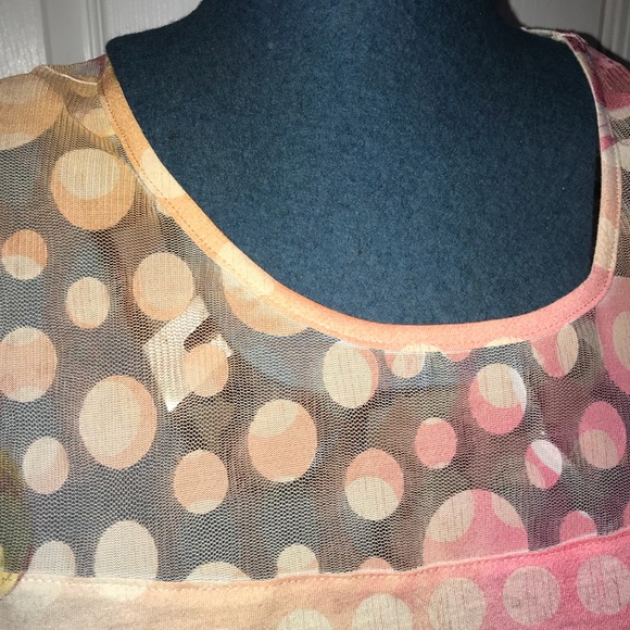 Avenue - Peach Summer top with sheer shoulders Sz 22/24 - Picture 3 of 3